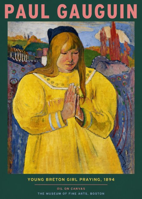 Paul Gauguin Young Breton Girl Praying, 1894 No3 - Plakat