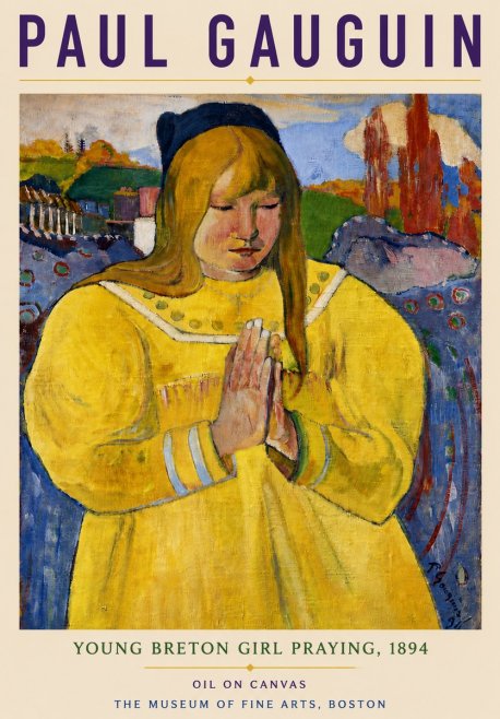 Paul Gauguin Young Breton Girl Praying, 1894 No4 - Plakat