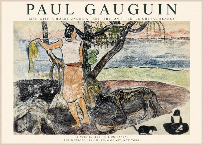 Paul Gauguin Woman with Dog (Te Faaturuma) No6 - Plakat