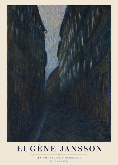 Eugène Jansson A Street. Old Town, Stockholm. 1898 No1 - Plakat