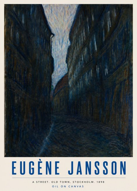 Eugène Jansson A Street. Old Town, Stockholm. 1898 No6 - Plakat