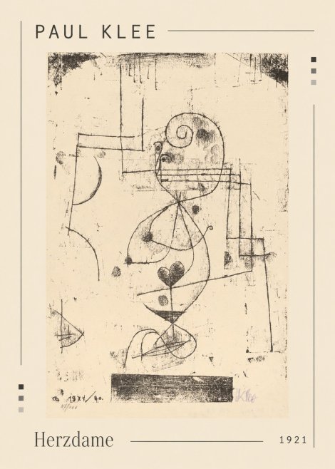 Paul Klee Herzdame No1 - Plakat