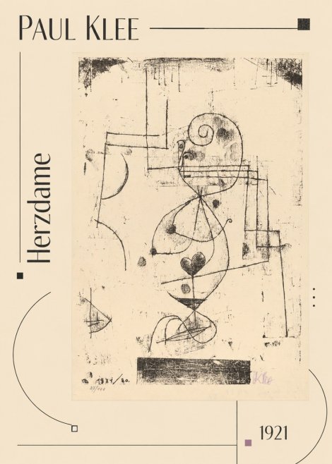 Paul Klee Herzdame No6 - Plakat