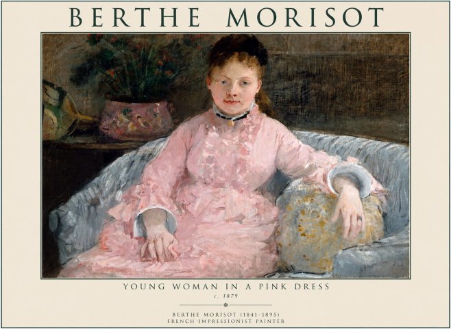 Berthe Morisot Young Woman in a Pink Dress I No1 - Plakat