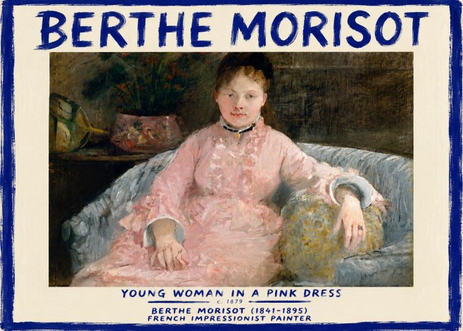 Berthe Morisot Young Woman in a Pink Dress I No3 - Plakat