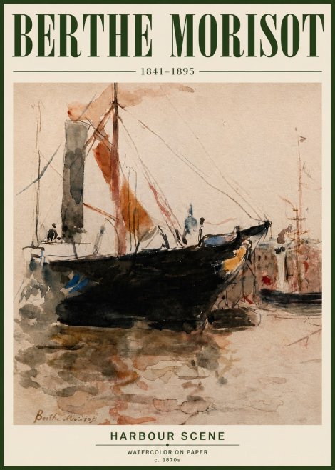 Berthe Morisot Harbour Scene No6 - Plakat