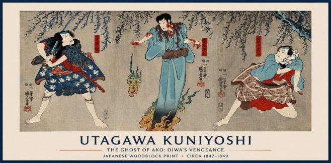 Utagawa Kuniyoshi The Ghost of Ako: Oiwa's Vengeance No1 - Plakat