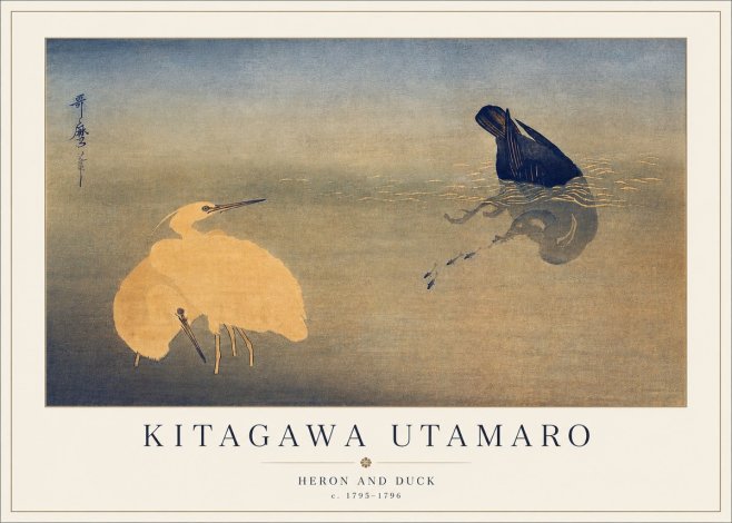 Kitagawa Utamaro Heron and Duck No3 - Plakat