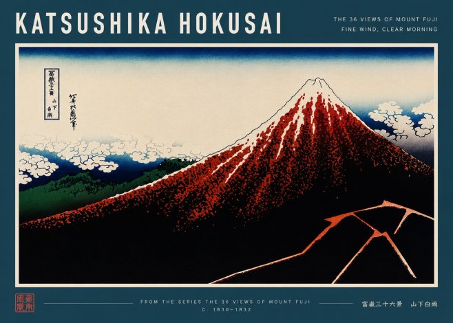 Katsushika Hokusai Fine Wind, Clear Morning No8 - Plakat