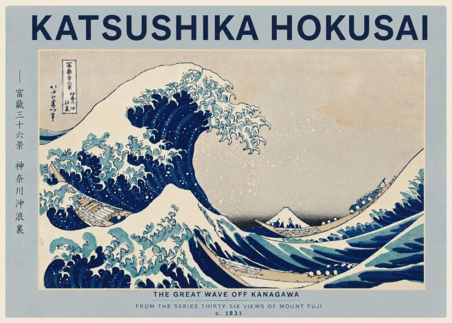 Katsushika Hokusai The Great Wave off Kanagawa I No4 - Plakat