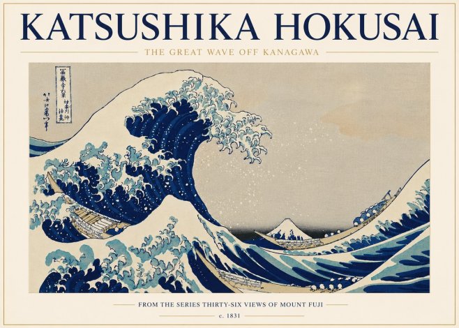 Katsushika Hokusai The Great Wave off Kanagawa I No7 - Plakat