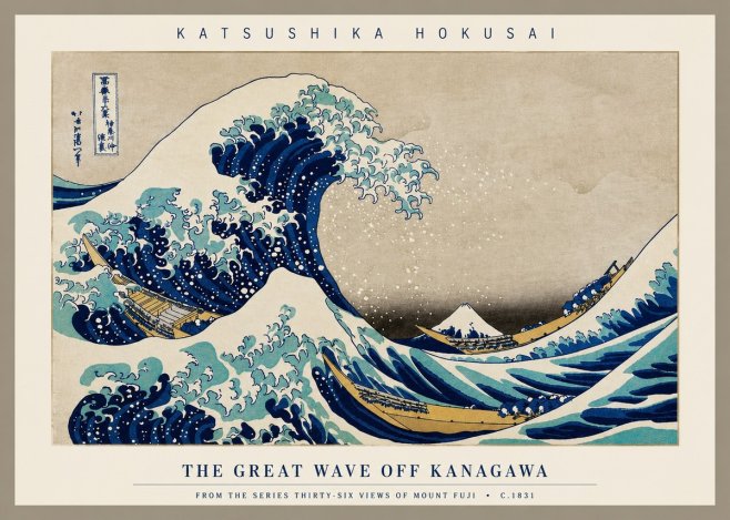 Katsushika Hokusai The Great Wave off Kanagawa II No3 - Plakat