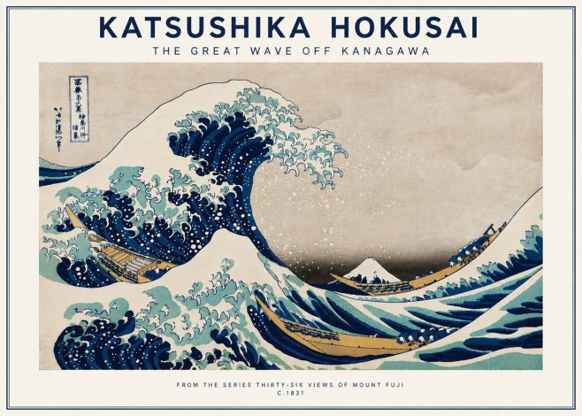 Katsushika Hokusai The Great Wave off Kanagawa II No6 - Plakat