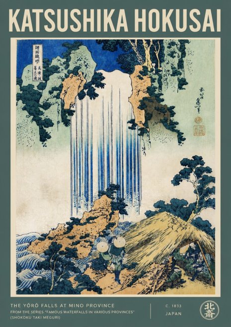 Katsushika Hokusai The Yōrō Falls at Mino Province No2 - Plakat