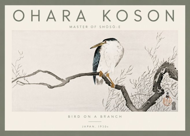 Ohara Koson Bird on a Branch II No5 - Plakat