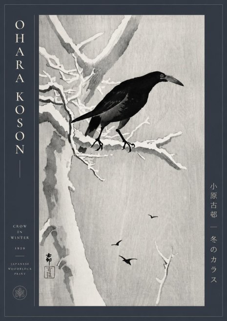 Ohara Koson Crow in Winter I No2 - Plakat
