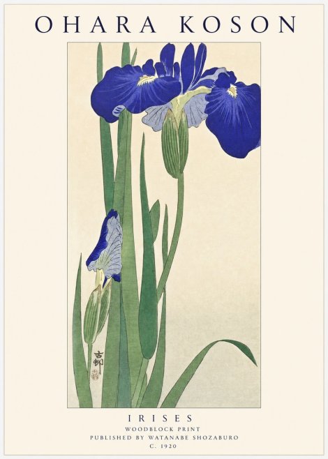 Ohara Koson Irises No1 - Plakat