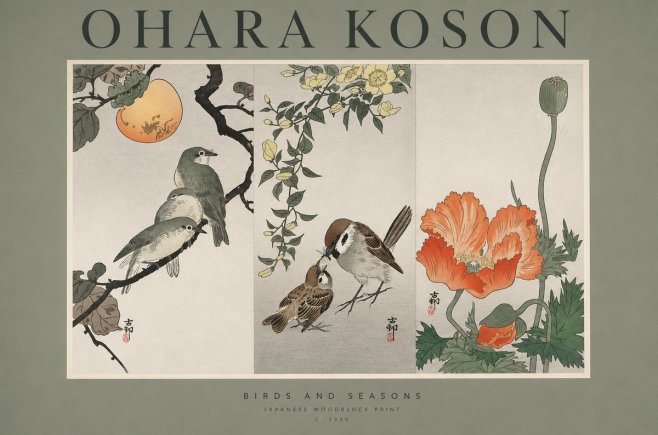 Ohara Koson Birds and Seasons No1 - Plakat