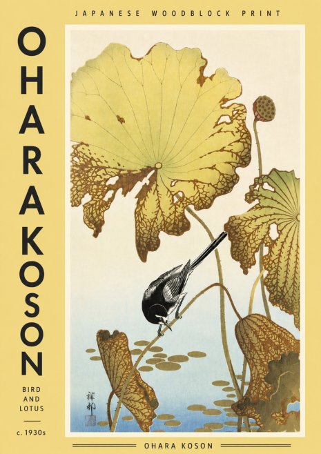 Ohara Koson Bird and Lotus No4 - Plakat