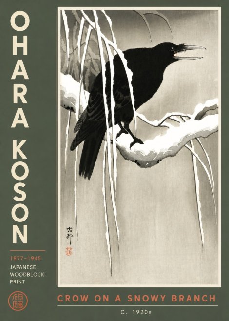 Ohara Koson Crow on a Snowy Branch III No3 - Plakat