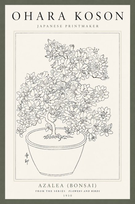 Ohara Koson Azalea (Bonsai) No4 - Plakat