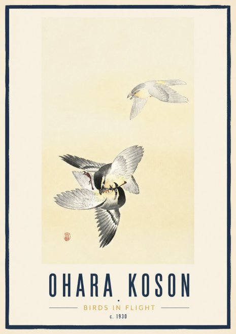 Ohara Koson Birds in Flight No3 - Plakat