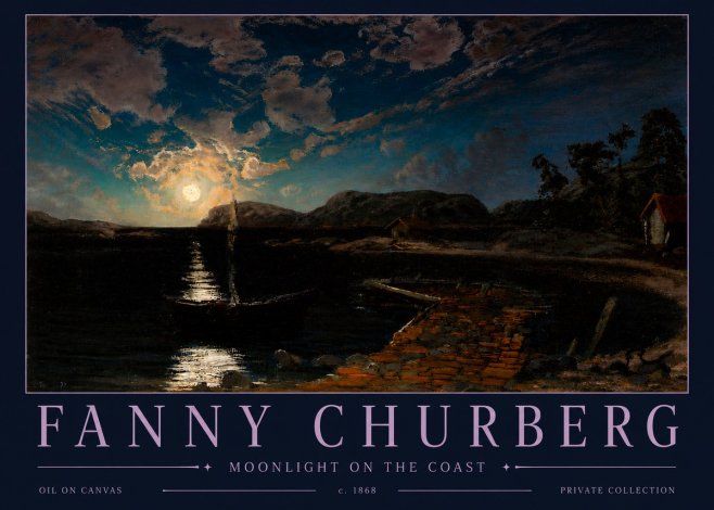 Fanny Churberg Moonlight on the Coast No3 - Plakat