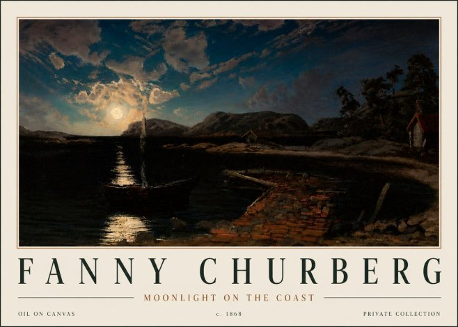 Fanny Churberg Moonlight on the Coast No4 - Plakat