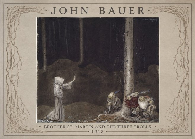 John Bauer Brother St. Martin and the Three Trolls No1 - Plakat