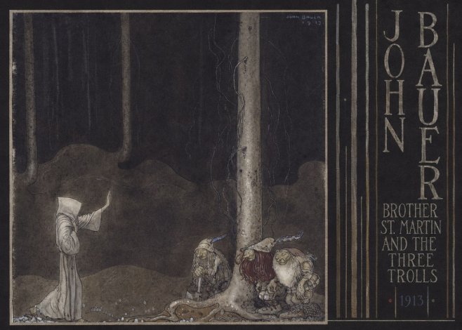 John Bauer Brother St. Martin and the Three Trolls No6 - Plakat