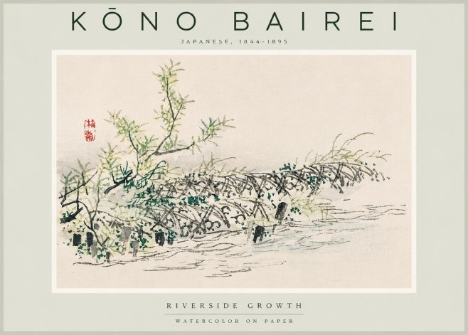 Kōno Bairei Riverside Growth No5 - Plakat