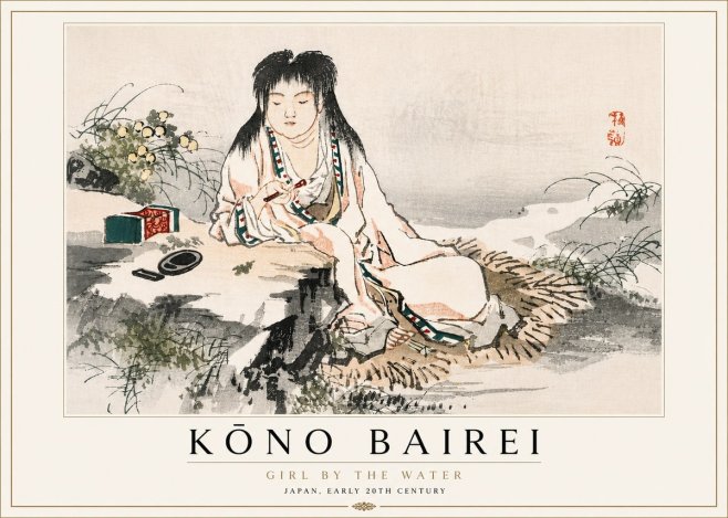 Kōno Bairei Girl by the Water No5 - Plakat