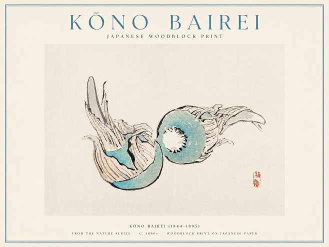 Kōno Bairei Abstract Botanical Forms No1 - Plakat