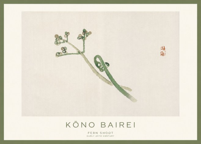 Kōno Bairei Fern Shoot No1 - Plakat