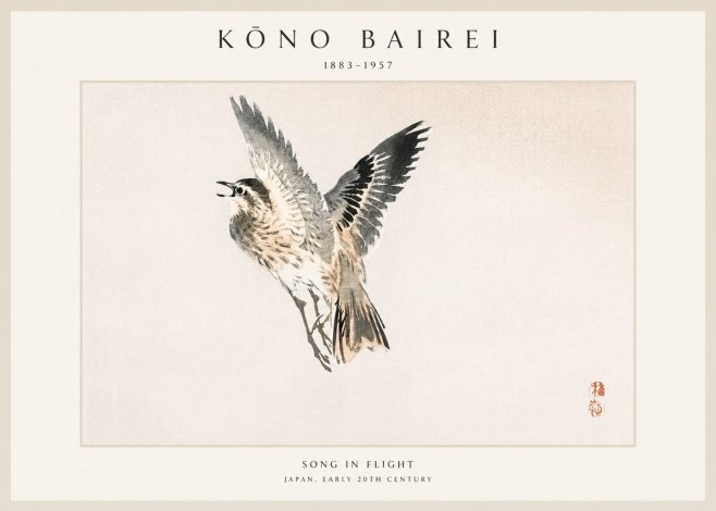 Kōno Bairei Song in Flight No1 - Plakat