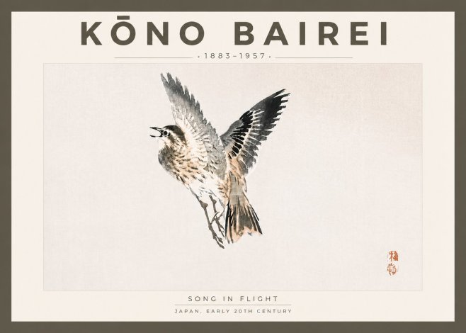 Kōno Bairei Song in Flight No5 - Plakat