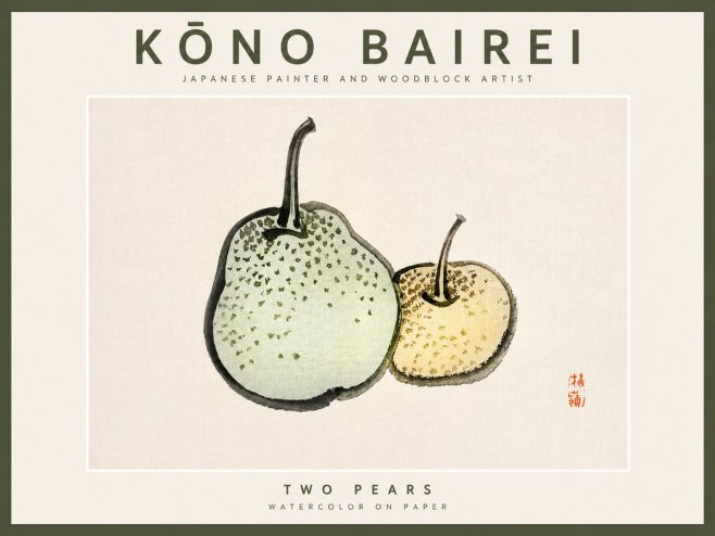 Kōno Bairei Two Pears No2 - Plakat