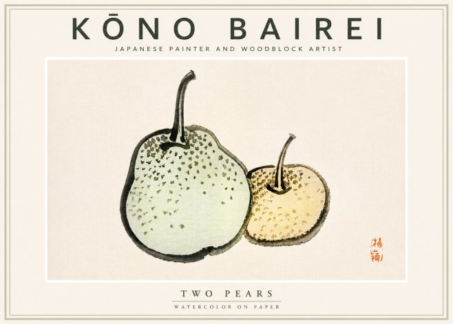 Kōno Bairei Two Pears No4 - Plakat