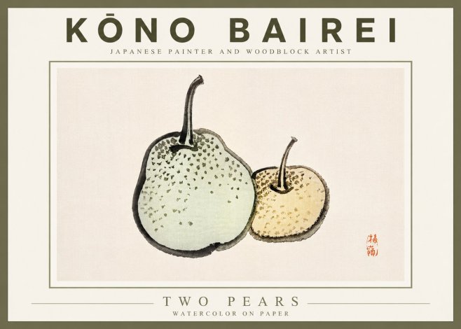 Kōno Bairei Two Pears No5 - Plakat