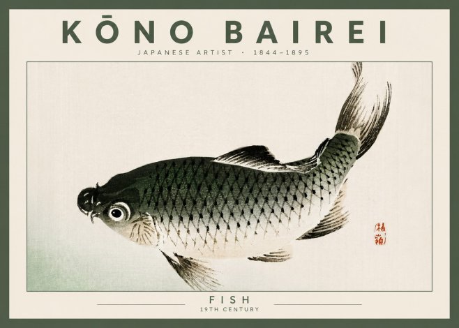 Kōno Bairei Fish No4 - Plakat