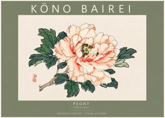 Kōno Bairei Peony II No2 - Plakat