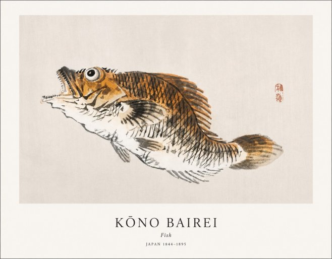 Kōno Bairei Fish No1 - Plakat