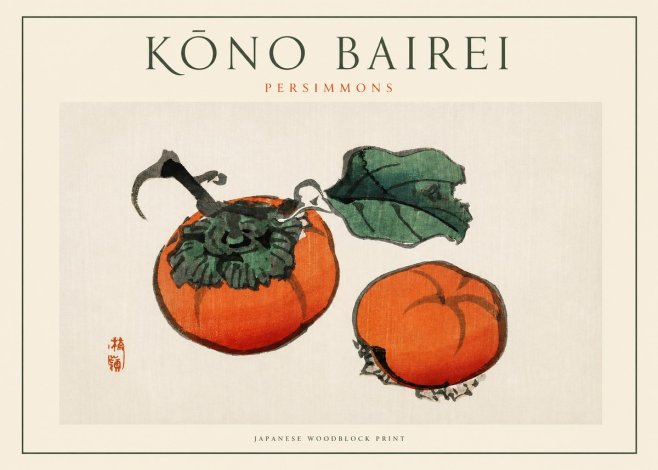 Kōno Bairei Persimmons No1 - Plakat