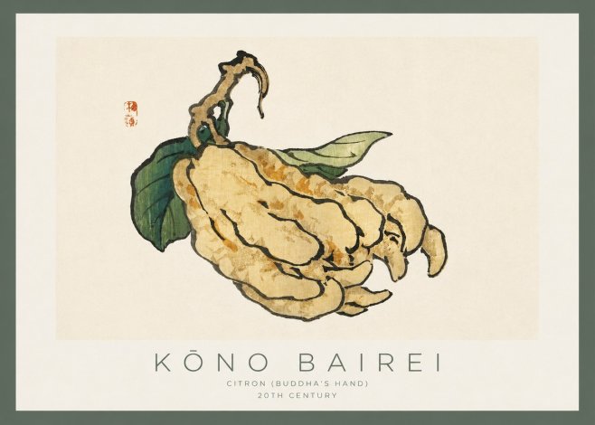 Kōno Bairei Citron (Buddha's Hand) No2 - Plakat