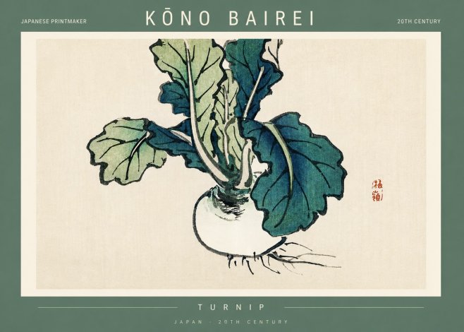 Kōno Bairei Turnip No2 - Plakat