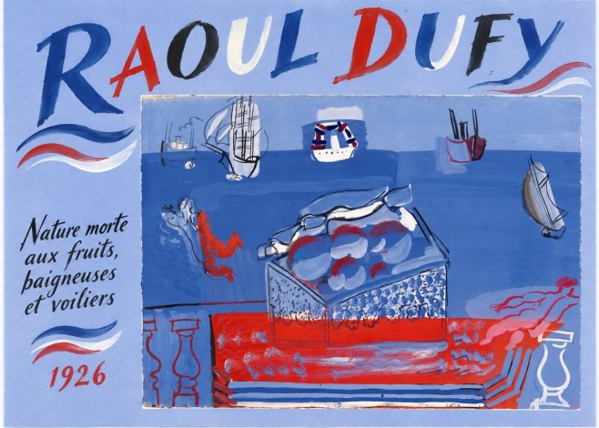 Raoul Dufy Nature Morte Aux Fruits, Baigneuses Et Voiliers No5 - Plakat