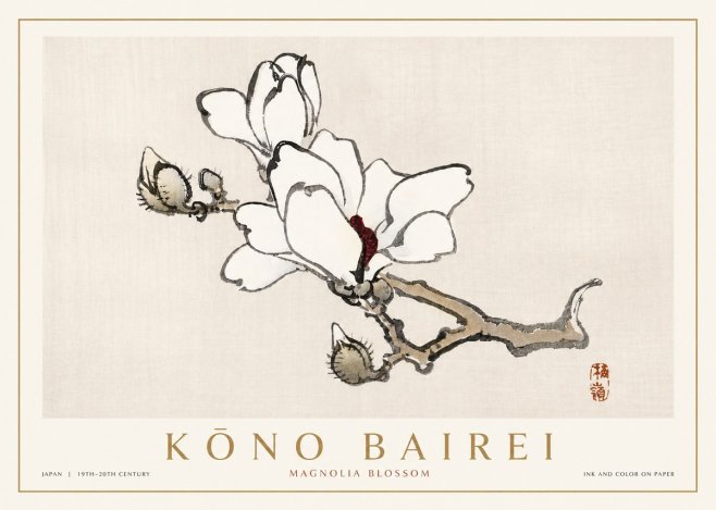 Kōno Bairei Magnolia Blossom No4 - Plakat
