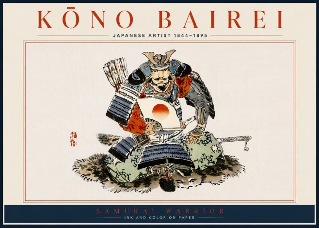 Kōno Bairei Samurai Warrior No5 - Plakat