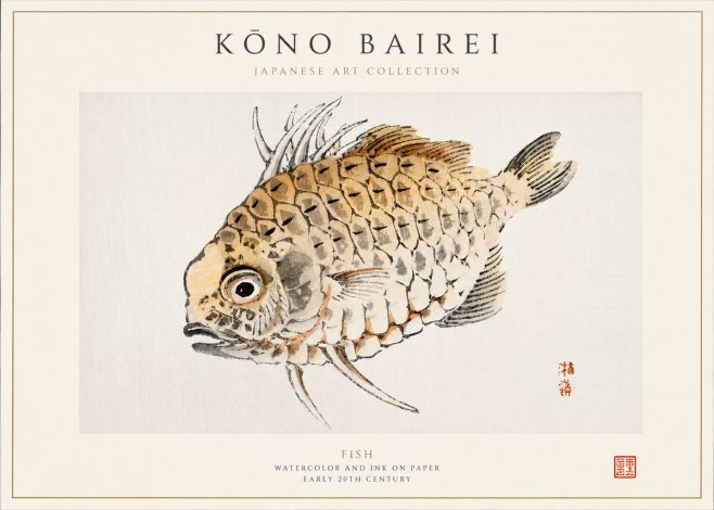 Kōno Bairei Fish III No3 - Plakat