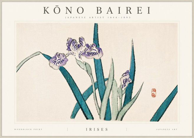 Kōno Bairei Irises No6 - Plakat